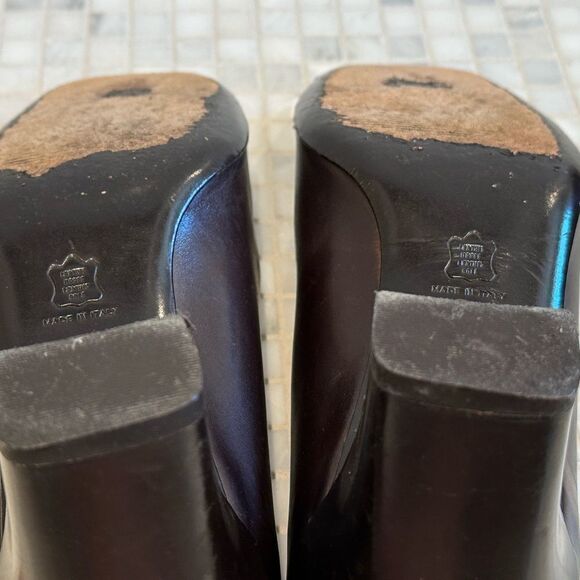 Ann Taylor Brown Leather Block Heels - Picture 12 of 13